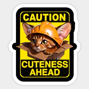 Devon Rex Cat Wearing Hardhat Sticker